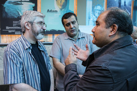 علیرضا قاسم‌خان و ناصر صفاریان در حاشیه مراسم تودیع و معارفه مدیرعامل مرکز گسترش سینمای مستند و تجربی